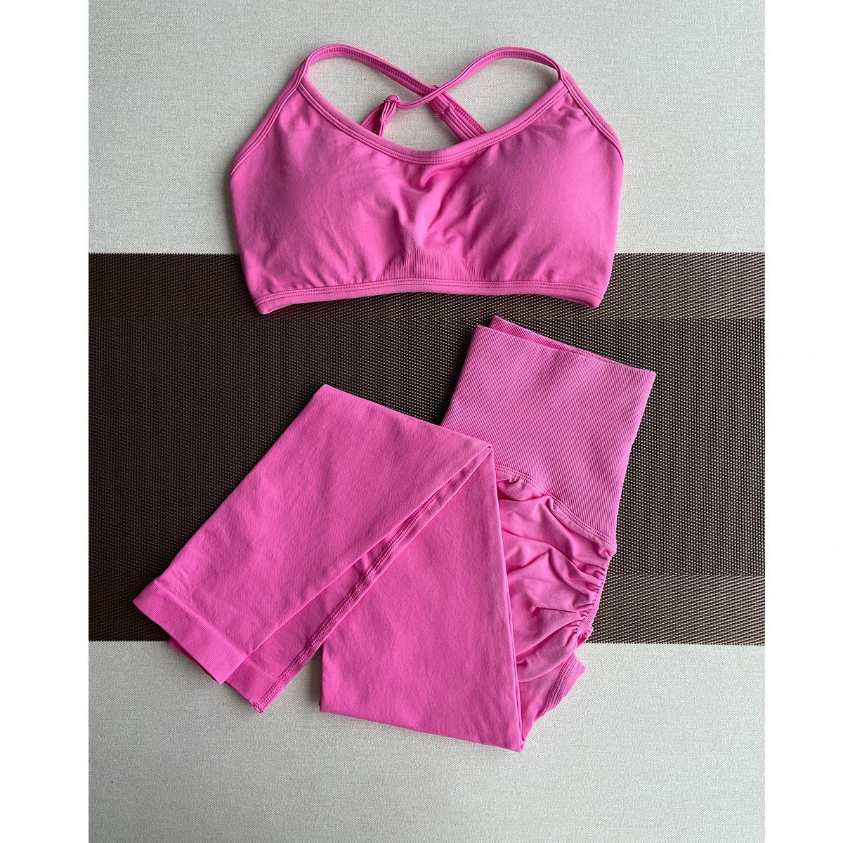 Damen Yoga Leggings Hoher Bund Nahtlos Atmungsaktiv Po Lift Gym Hose