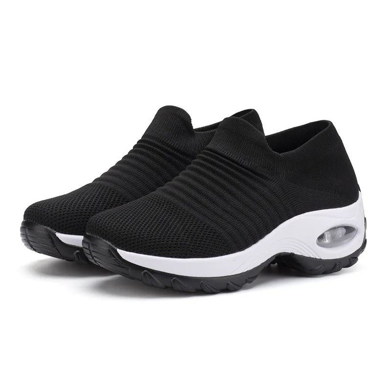 Damen Laufschuhe Mesh Atmungsaktiv Air Kissen Leicht Sportschuhe
