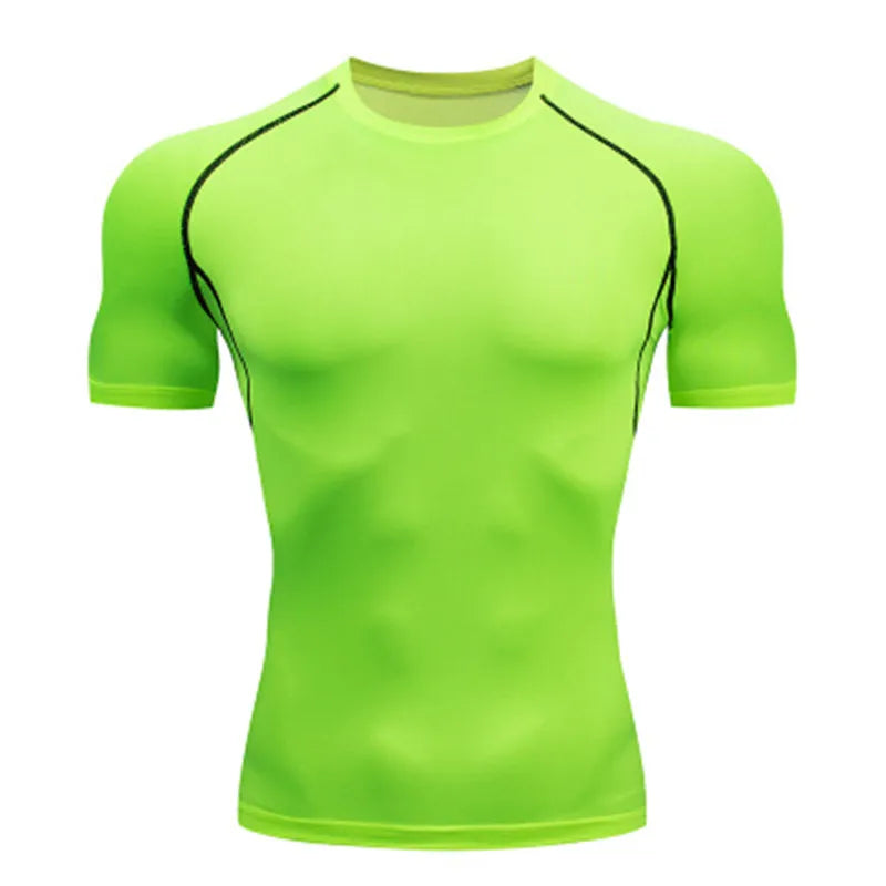Herren Kompressions T Shirt Atmungsaktiv Schnelltrocknend Feuchtigkeitstransport