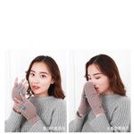 Damen Plüsch Fingerlose Winterhandschuhe Klappbare Flipkappe Warm Weich
