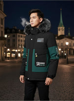 Herren Winter Fleece Sportjacke Mit Kunstpelz Kapuze Atmungsaktiv