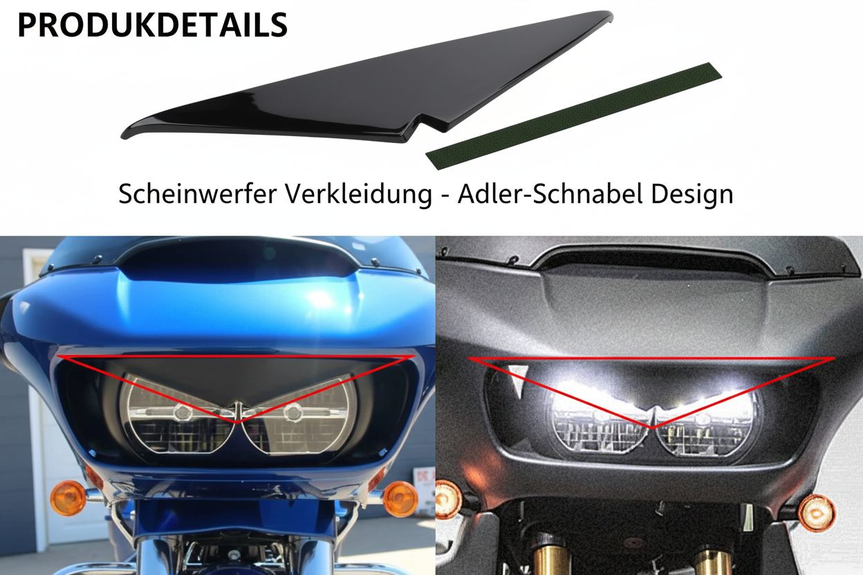 Harley Scheinwerferverkleidung mit Swiss Shop 24 Logo