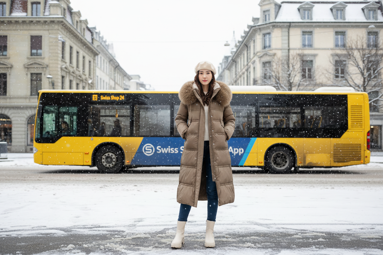 Parkas Weiss Herbst Zug