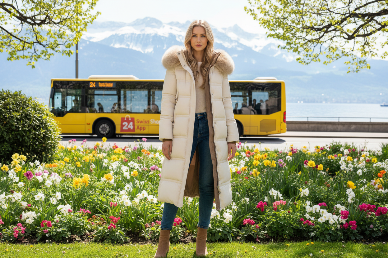Parkas Khaki Frühling Lausanne