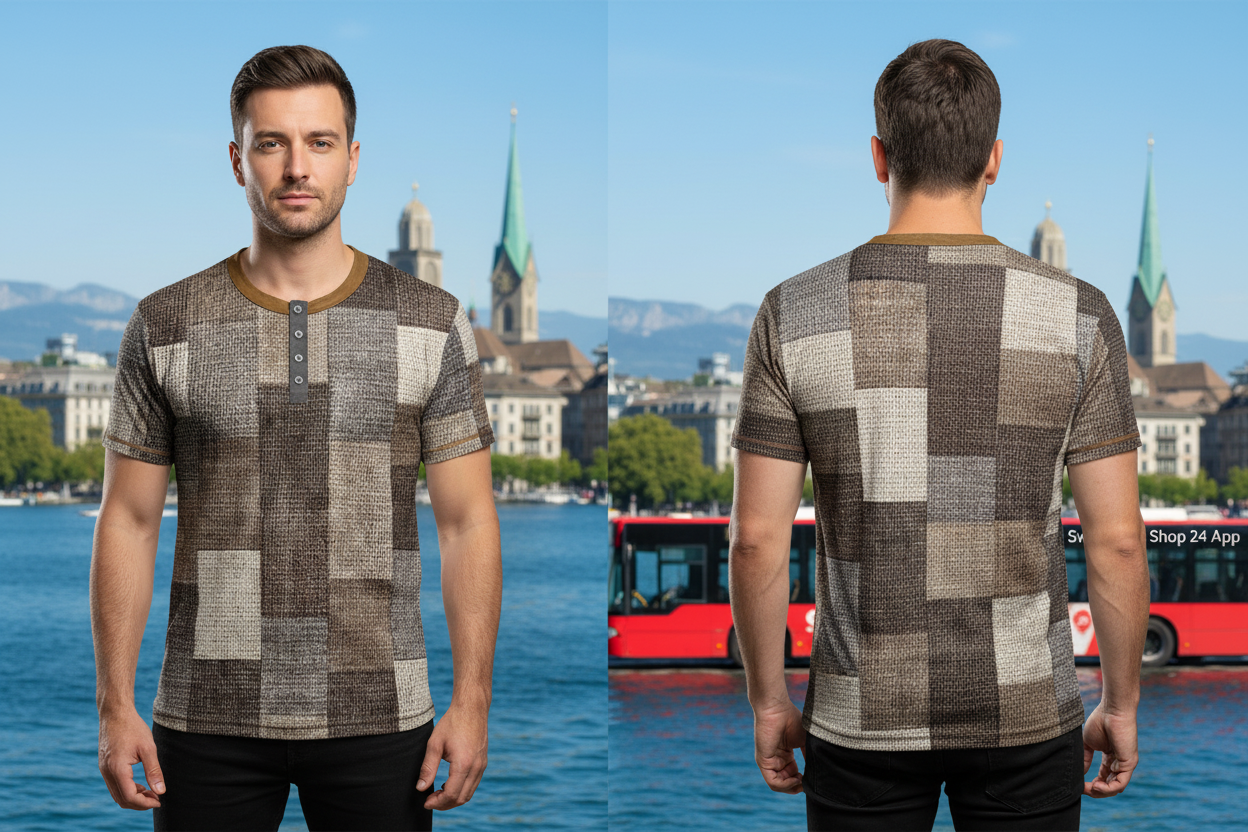 Patchwork T-Shirt Vorne/Hinten
