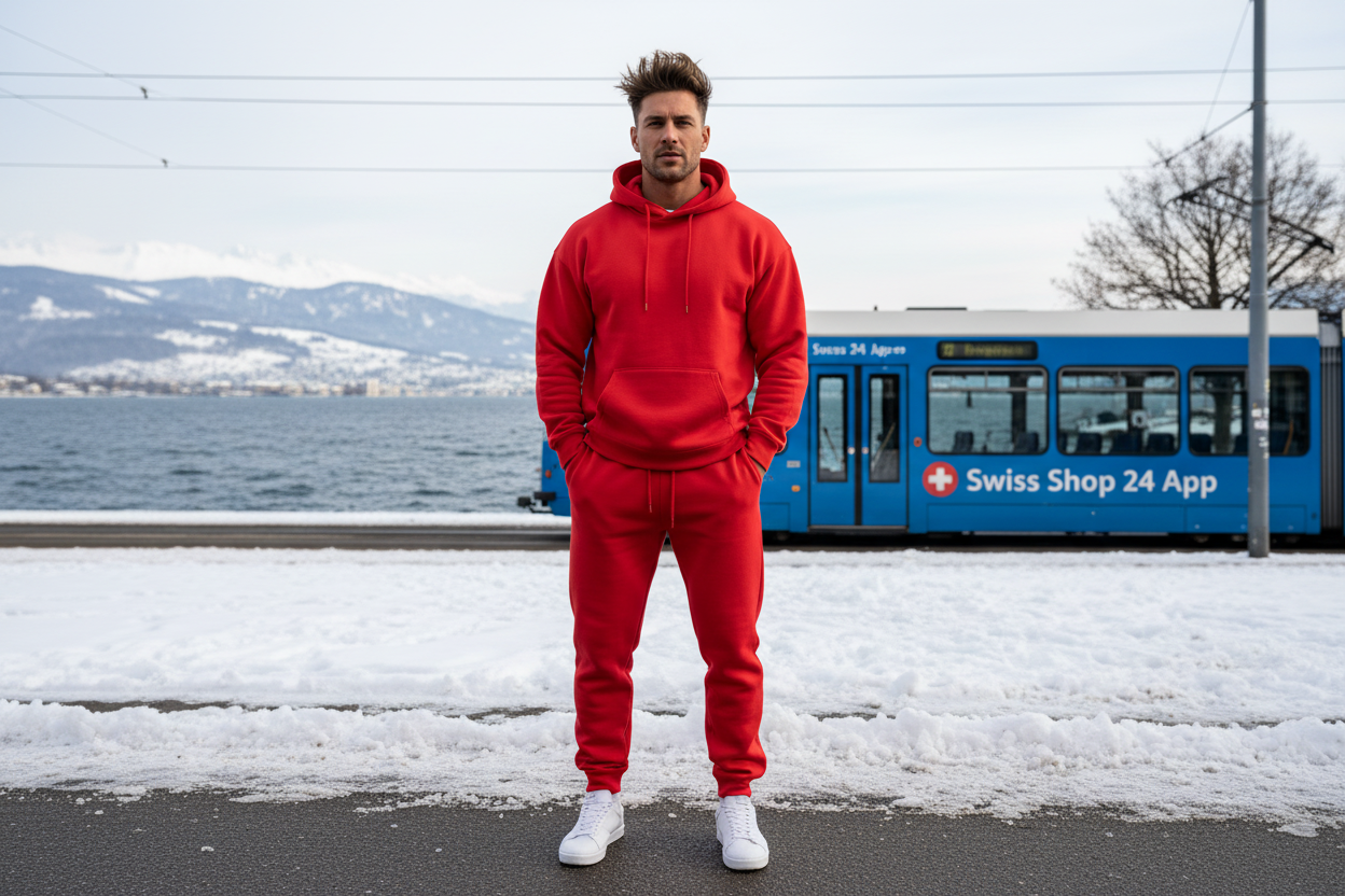 Trainingsanzug Rot Winter Zürichsee